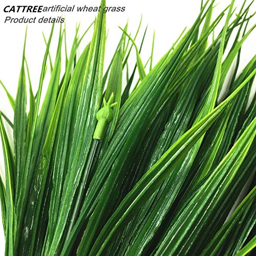 CATTREE Artificial Wheat Grass, Plastic Plants Shrubs Bushes Fake Green Leaves Wedding Indoor Outdoor Home Garden Verandah Kitchen Office Table Centerpieces Arrangements Christmas Decoration 5 pcs - color: Wheat Grass 5pcs