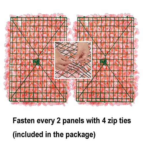 BLOSMON Flower Wall Panel Backdrop Decor Blush Artificial Floral Backdrop for Wedding Party Baby Bridal Shower, 6 Pcs Hanging 3D Fake Hydrangea Wall Decoration, Silk Faux Hydrangea Flower Backdrop - color: Blush
