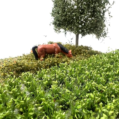 120 Pcs 8-Color Miniature Tea Garden Grass Tufts - Static Artificial Grass Plants for Diorama, Model Railway, Train Scene Decoration, Ages 14+ (0.8cm)(Spring Green) - color: Spring Green