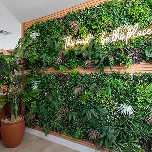 3rd Street Inn Artificial Greenery Wall Panels for Privacy - 12-Pack - color: Spider Fern Mix