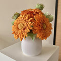 Sunflowers Artificial Flowers Bulk Spring Summer Decor, 3 Pack Fake Flowers Silk Faux Sunflower Bouquet Arrangement for Vase Wedding Table Home Porch Indoor Outdoor Cemetery Decorations