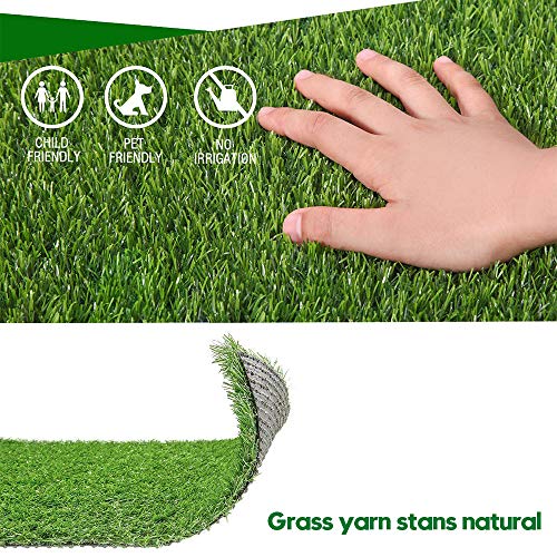Artificial Grass Lawn Turf 0.8inch Realistic Synthetic Grass Mat, Indoor Outdoor Garden Lawn Landscape for Pets,Fake Faux Grass Rug with Drainage Holes - size: 1FTX32FT