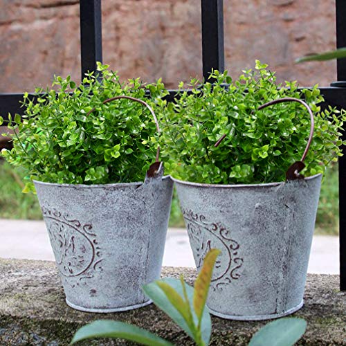 8 Bundles Outdoor Artificial Boxwood Stems UV Resistant No Fade Greenery Plants for Garden Patio Porch Window Box Home Wedding Farmhouse Décor - color: Green