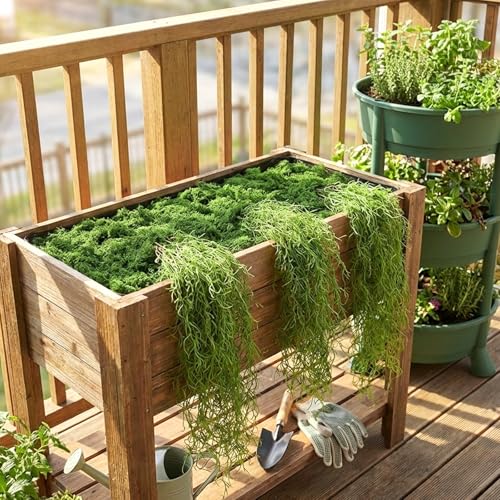 4 Pcs 33 Inch Fake Spanish Moss with 7 oz Artificial Green Moss for Potted Plants Indoor Hanging Garland Greenery Faux Vines Plants Faux Seaweed Greenery for Crafts DIY Garden Home Decor