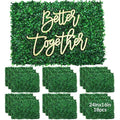 18 Pcs 24"x16" Artificial Grass Wall Panel, Neon Sign 16.5" x 12.2" with Dimmable Switch for Indoor Outdoor Patio Balcony Greenery Garden Privacy Fence Party Wedding Birthday Decor(Better Together) - style: Better Together