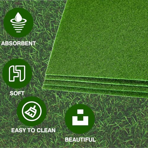 8Pcs Artificial Grass 6x6 Inches Fake Grass Decor for Crafts Mini Artificial Green Turf Mat Outdoor for DIY Miniature Garden