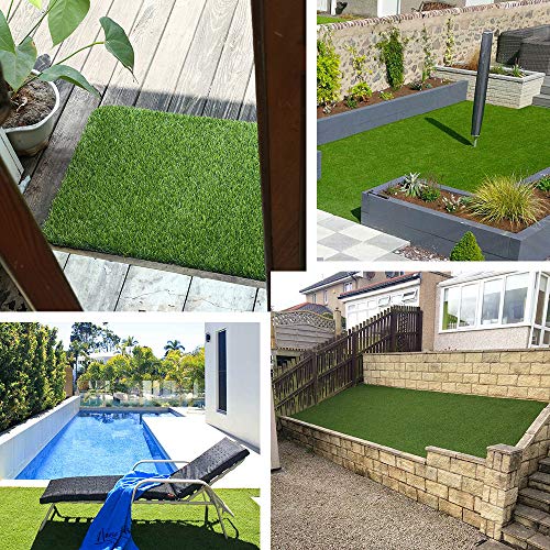 Artificial Grass Turf 3FTX7FT,1,38inch 4 Tone Realistic Synthetic Thick Fake Faux Grass Rug Astroturf Carpet Landscape for Dogs Indoor Outdoor Garden Lawn Mat, with Drainage Holes - size: 3FTX7FT