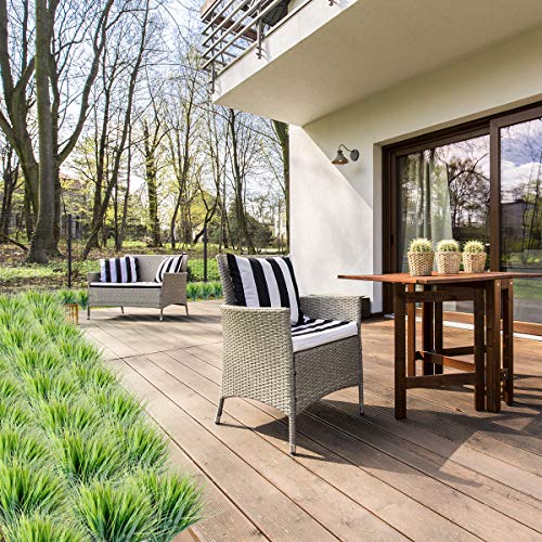 JEMONG 30 Bundles Artificial Grasses Outdoor UV Resistant Fake Grasses No Fade Faux Plastic Plants Garden Porch Window Box Decorating… - color: Green Grass, size: 30Bundles
