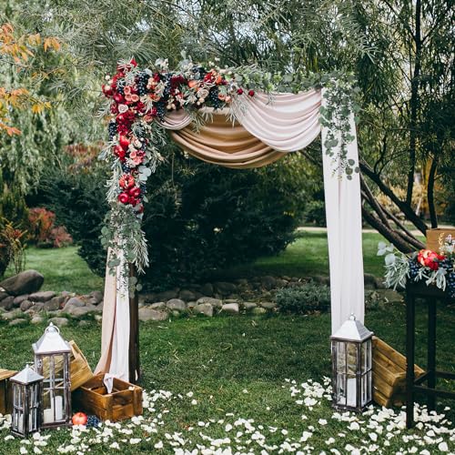 CQURE 3Pcs Eucalyptus Garland,Artificial Eucalyptus Leaves Table Greenery Garland Wreath Vines for Wedding Party Table Fireplace Bedroom Wall Room Decor - size: 17.7 Ft without Flowers