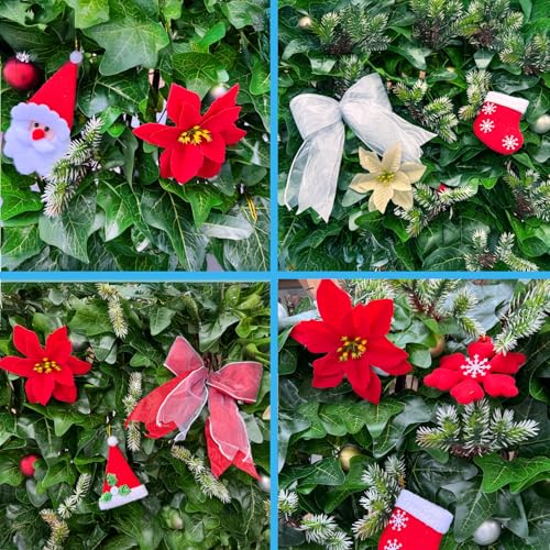 Sumery Expandable Fence Privacy Screen for Balcony Patio Outdoor,Decorative Faux Ivy Fencing Panel,Artificial Hedges (Single Sided Leaves) (1, Christmas-Ivy) - color: Christmas-Ivy