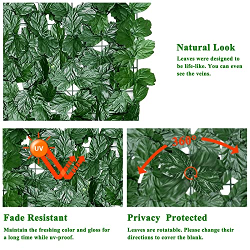 iCover Artificial Ivy Privacy Screen for Fence, 39x98in Strengthened Joint Prevent Leaves Falling Off, Faux Hedge Panels Greenery Vines, Decorative Fences for Outdoor Garden - color: Green Maple Leaf, size: 39*98in