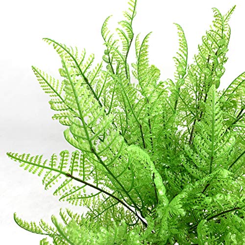 Artificial Fern Leaves Plants, Plastic Shrubs Grass Fake Bushes 2pcs, Outdoor Indoor Greenery Home Garden Décor Verandah Planting Filler Table Centerpieces Arrangements DIY Decoration - color: Fern Grass/ 2 Pcs