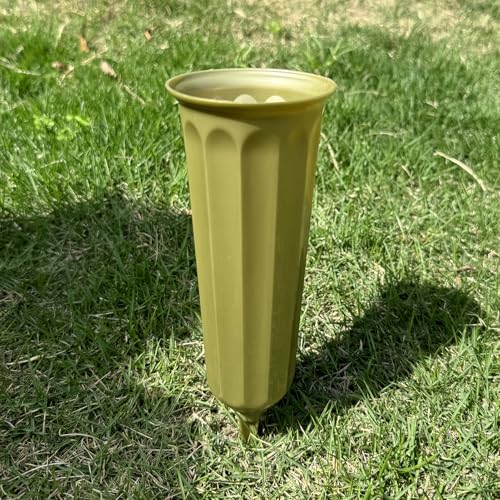Memorial Floral Vases, Cemetery Vase, Headstones Flower Holder, Grave Cone Vase, Flower Pots for Outdoor Plants, Decorative Plastic Containers (Set of 6, Gold) - color: Gold