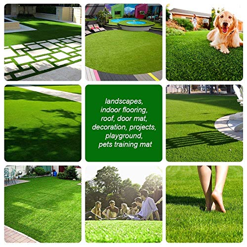 Petgrow Artificial Realistic & Thick Fake Mat for Outdoor Garden Landscape Pet Pad Dog Synthetic Grass Rug Turf (10FTX10FT(100 Square FT) - size: 10FTX10FT(100 Square FT)
