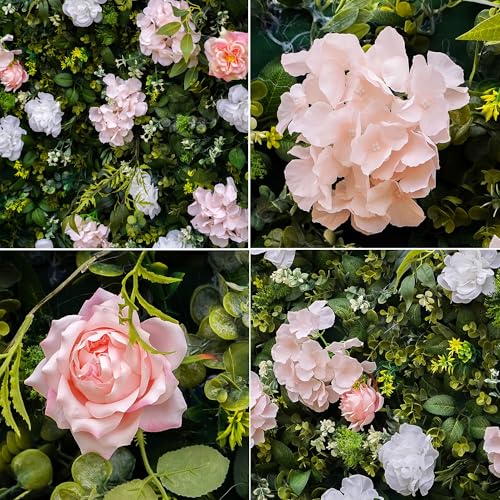 Artificial Luxury‌ Flower Wall Panels, Gorgeous 3D Silk Floral Backdrop for Wedding, Baby Show, Party and Home Decor, Quick Assembly/Storage, Both Eco ＆ Pet Friendly - color: Pinklin, size: 4ft*8ft