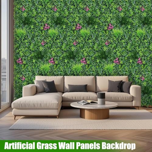 Artificial Grass Wall Roll Panels, 40"x120"(33.33 SQFT) UV-Resistant Plant Greenery Fake Boxwood Backdrop for Outdoor Patio, Garden, Wedding & Home Décor - size: 40x120 IN 1PC