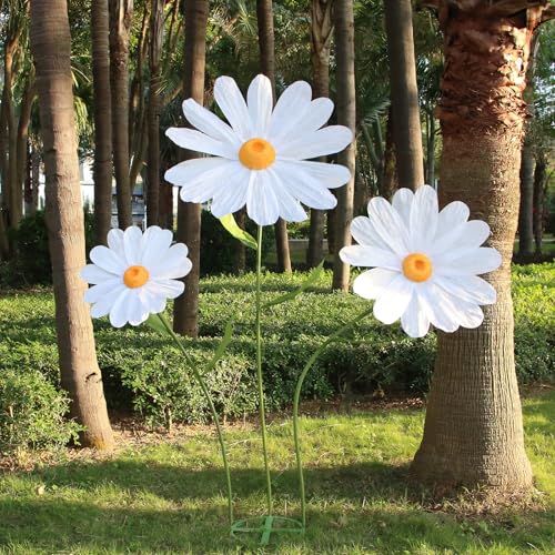 Large Daisy Flowers Artificial 5.9 Ft Giant Paper Flowers Decoration Big Flowers Decor for Birthday Party Garden Office Home Wedding Graduation Shop Window Display(White) - color: White