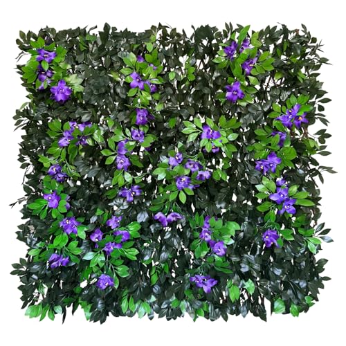 Sumery Expandable Fence Privacy Screen for Balcony Patio Outdoor,Decorative Faux Ivy Fencing Panel,Artificial Hedges (Single Sided Leaves) (1, Branches -Purple Fowers) - color: Branches -Purple Fowers