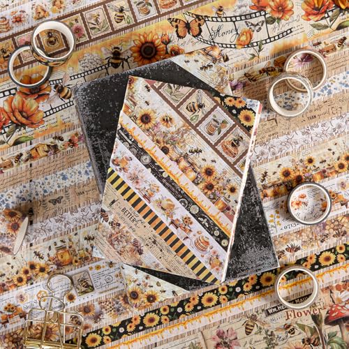 Washi Tape Set 20 Rolls - Vintage Bee Floral Butterfly Botanical Washi Tape Kit, Cute Retro Decorative Tapes for Scrapbooking Supplies,Junk Journal, Bullet Journaling, DIY Art Crafts, Gift Wrapping - style: Sweet Time