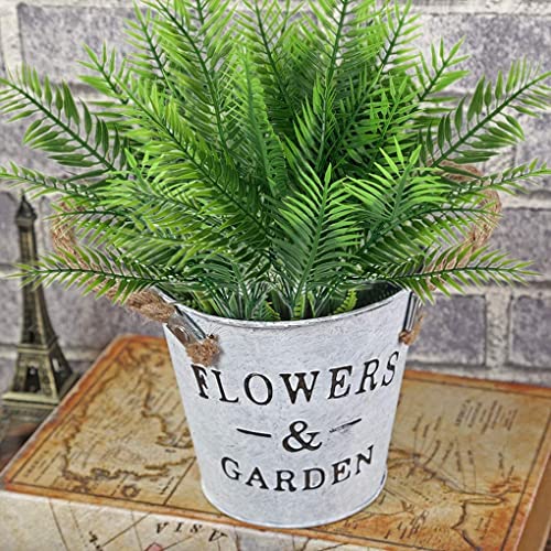 CATTREE Artificial Shrubs, Plastic Plants Bamboo Grass Fake Green Bushes Greenery Décor for Wedding Indoor Outdoor Home Garden Verandah Office Table Centerpieces Arrangements Decoration 4 Pcs - color: Bamboo Ferns - 4 Pcs