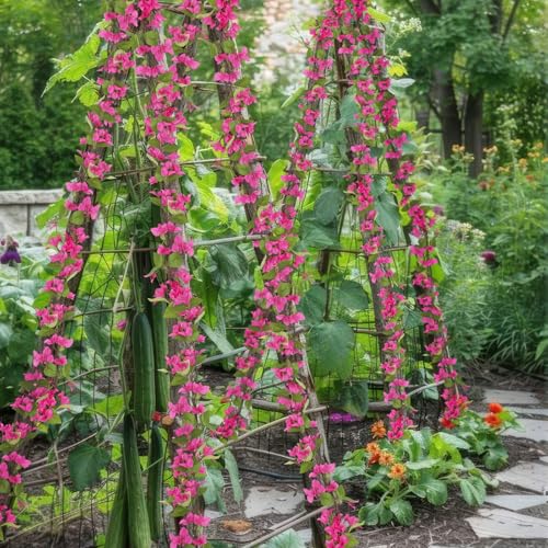 CITYES Artificial Bougainvillea Flowers Garland Silk Bougainvillea Vines UV Resistant Realistic Faux Hanging Flowers Plants for Outdoor Outside Summer Decor Porch Patio Balcony Yard Wall Rose Red - color: Rose Red