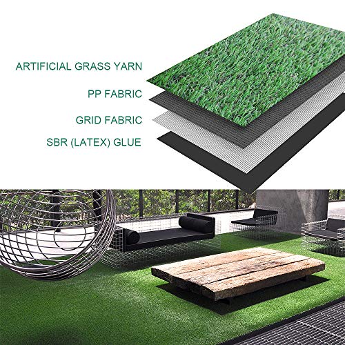 Petgrow Synthetic Artificial Grass Turf Lawn 10ft x 30ft, 1.38" Outdoor/Indoor Fake Grass Rug Astroturf for Dogs,Faux Grass Rug with Drainage Holes/Custom Size Provided - color: 10ft, size: 10 x 30ft