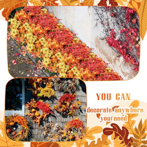 Lyrow 100 Bundles Violet Artificial Flowers, UV Resistant Faux Silk Flowers Outdoor, Fake Violet Bulk for Front Porch Hanging Garden Courtyard Farmhouse Home (Autumn Color System) - color: Autumn Color System
