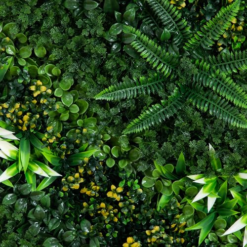 Nearly Natural Hawaiian Islands Artificial Living Wall Panel - 20in x 40in UV Resistant, Indoor/Outdoor Greenery Panel with Light Wood-Like Frame, Perfect for Home, Office, Events - Easy to Hang