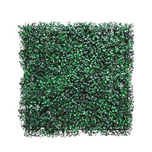 E&K 6Pcs 20" x 20" Artificial Grass Wall Panels, Faux Boxwood Greenery Backdrop Decor, UV Protected Privacy Hedge Screen for Indoor Outdoor (Boxwood - Milan - Dark) - color: Boxwood - Milan - Dark