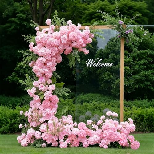 Hydrangea Artificial Flowers, 40 Pcs Champagne Pink Artificial Flowers Bulk, Faux Hydrangea Flowers for Outdoor, Fake Silk Ivory Hydrangea Flowers with Stems for Wedding Decoration Decor - color: Pink, size: 40 Pcs