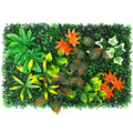 KAMEIOU 16 x 24 Inch Artificial Green Plant Wall Panel with Grass Flower Boxwood Hedge Wall Outdoor Artificial Privacy Fence Screen Fake Flower Grass Fence Panels Wall Decor for Outdoor Indoor（2 Pcs）