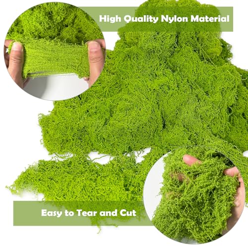 Fake Green Moss,10.6OZ Artificial Moss for Potted Plants,Faux Moss for DIY Crafts,Floral Decor,Wedding Party,Fairy Garden