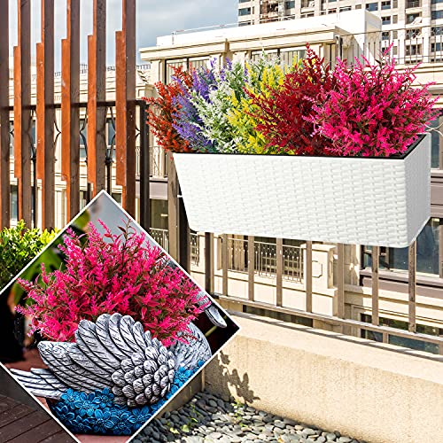 Artificial Outdoor Lavender Flowers,10 Bundles Artificial Flowers Outdoor,UV Resistant Fake Flowers,Outside Faux Plastic Flowers Shrubs for Indoor Outside Decorations(Pink) - color: Pink, size: 10 Bundles