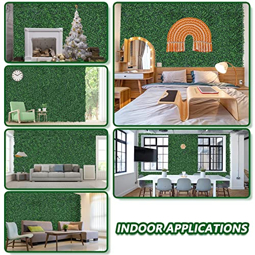 Grooy 16PCS Grass Wall, Artificial Boxwood Panels, Privacy Hedge Fence Screen with UV Protection, Greenery Backdrop for Indoor Home Wedding Decor and Outdoor Garden Backyard