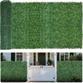 Artificial Boxwood Roll,120x40 in (34 sqft) UV-Anti Faux Ivy Boxwood Hedge Leaf Grass Wall for Patio Balcony Privacy, Garden, Backyard Greenery Wall Backdrop and Fence Decor - size: Boxwood 120X40 IN