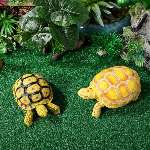 FAVOMOTO Artificial Grass Turf, Pet Turtle Aquarium Basking Platform Accessories Grass Lawn Reptile Ramp Terrace for Fish Tank Tortoise Resting Mat Garden Decoration