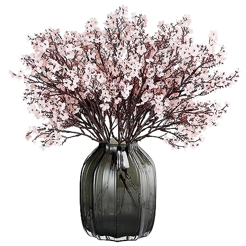 JAKY-Global Babys Breath Fabric Cloth Artificial Flowers 6 Bundle European Fake Silk Plants Decor Wedding Party Decoration Bouquets Real Touch DIY Home Garden (Autumn Pink-6pcs) - color: Autumn Pink, size: 6 Bundles