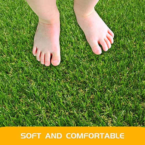 Artificial Grass Turf Lawn 1' x 15' Outdoor Rug, 0.8" Premium Realistic Turf for Garden, Yard, Home Landscape, Playground, Dogs Synthetic Grass Mat Fake Grass Rug - size: 1' x 15'