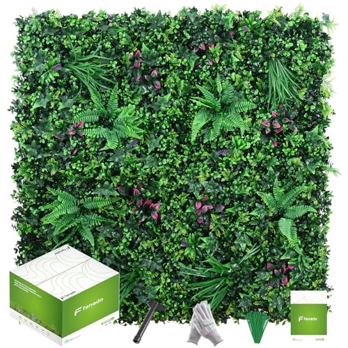 fanado Grass Wall Panels 20"x20"(12pcs), Artificial Hedge Greenery Wall Backdrop, Plant Wall, UV Protected Privacy Fence Screen, Greenery Wall Decor for Outdoor Indoor Wedding Décor - color: Mint, size: 20"x 20" 12pcs