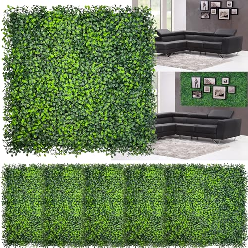 Artificial Boxwood Panels,20"x 20"(26P) UV-Anti Faux Grass Panels for Interior Wall, Greenery Backdrop,Garden and Indoor Outdoor Plant Wall&Fence Covering Privacy for Backyard Decor - size: 20"x20" (26 Panels)