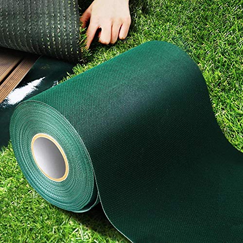 TYLife Artificial Grass Tape 6" x49'(15cmx 15m) Self-Adhesive Seaming Turf Tape Lawn Carpet Jointing ,Green - size: 6InX49Ft(15cmX15m)