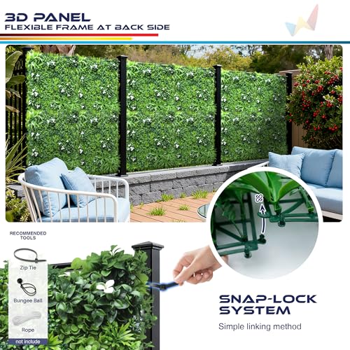 Windscreen4less 1 PC 40"x40" Artificial Boxwood Panels Faux Plant Grass Green Wall Panel Decoration for Outdoor Indoor Garden Backyard (Style 2) - color: 3d Panel Style 2, size: 40"x40"