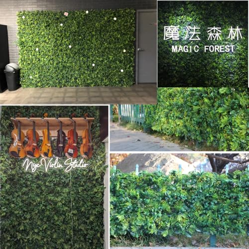 Artificial Grass Wall Panels, 12pcs 20"x20" Plant Wall Mats for Greenery Backdrop, 3sqms Outdoor Green Hedges for Privacy Screening Fence