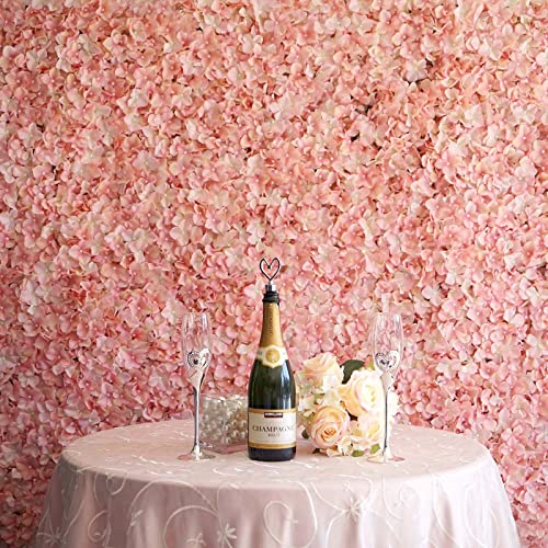 Tableclothsfactory 4 PCS Blush Silk Hydrangea Flower Mat Wall Wedding Event Decor for DIY Centerpieces Arrangements Party Home Decorations - color: Blush