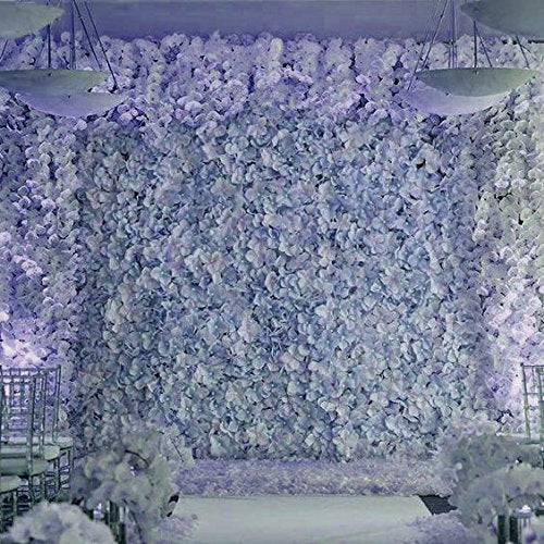 Tableclothsfactory 4 PCS Serenity Blue Silk Hydrangea Flower Mat Wall Wedding Event Decor for DIY Centerpiece Arrangement Party Decorations - color: Serenity Blue