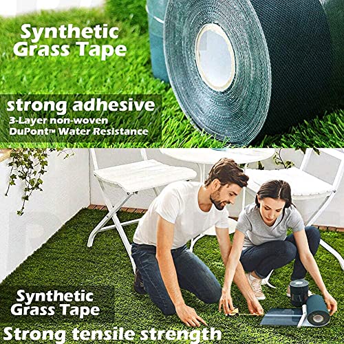 TYLife Artificial Grass Tape,6" X98'Self Adhesive Artificial Grass Seaming Tape,Synthetic Fake Grass Turf Tape for Lawn, Indoor Outdoor Carpet Jointing, Connecting Garden Pet Rug,Turf Mat - size: 6" x 98'5" (15cmX30m)