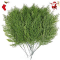 Hananona 40 Pcs Artificial Cedar Picks Faux Cedar Branches Fake Cypress Stems Plastic Pine Greenery Christmas Picks and Sprays DIY Accessories for Crafts Wreath Holiday Home Decor (40, Green)