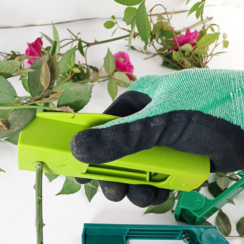 Floral Tool Kit, Rose Thorn Stripper Tool Garden Pruning Shears Scissors Kit, Glove for Floral Making Supplies,Use for Florist Supplies - color: Green