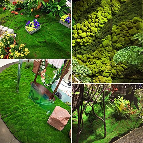 YIQIFLY Simulation Artificial Moss Mat Fake Grass Rug DIY Synthetic Turf Lawn Carpet for Wedding Home Backyard Balcony Indoor Outdoor Decor (Color : Green, Size : 1x2m(3.2x6.5ft)) - color: Green, size: 3.2 x 6.5 ft