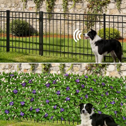 Expandable Privacy Screen with Artificial Flower for Balcony Patio Fence Greenery Privacy Fence Outdoor Purple Flowers 1pcs - color: Purple Flower, size: 1pcs